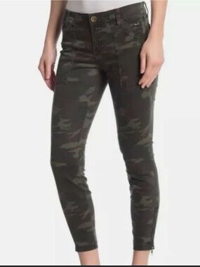 Kut From The Kloth Camo Cargo Ankle Skinny Jeans Size 4 Green Stretch